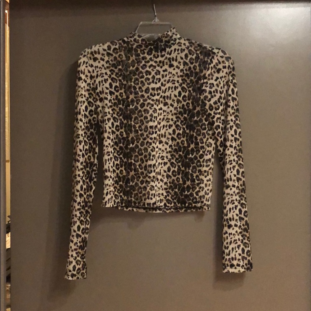 Leopard Print Sheer Top